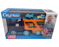 Xin Peng Yu PC66-03 City Truck Transporter with Light and Sound, 4 Pull-Back Vehicles