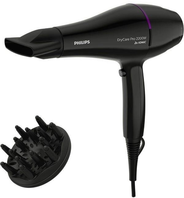 Philips BHD274/03 Advanced Care Hair Dryer, 2200W Ionic AC Motor, 9mm Concentrator, Diffuser