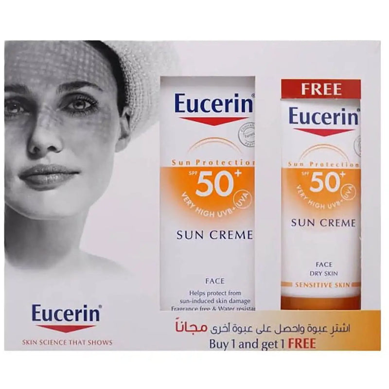 Eucerin Sun Cream Kit 1+1 SPF 50+ Water-Resistant Sunscreen Lotion 2 x 50 ml