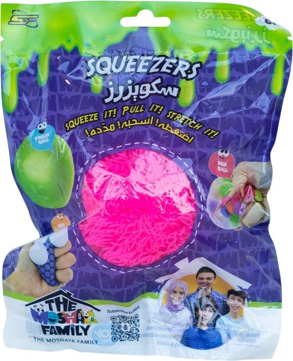 Moshaya Squeezers Shaggy Ball Neon Jelzeez Bingsu Sensory Stress Relief Toy