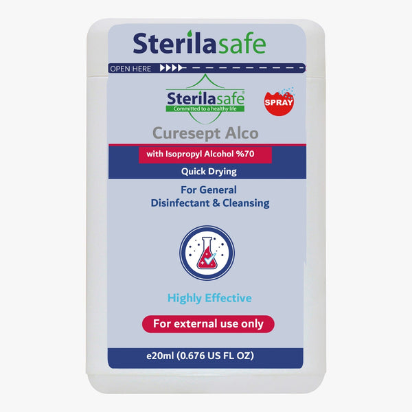 Sterilasafe CureSept Alco Disinfectant Solution Chlorhexidine 70% Isopropyl Alcohol 20 ml