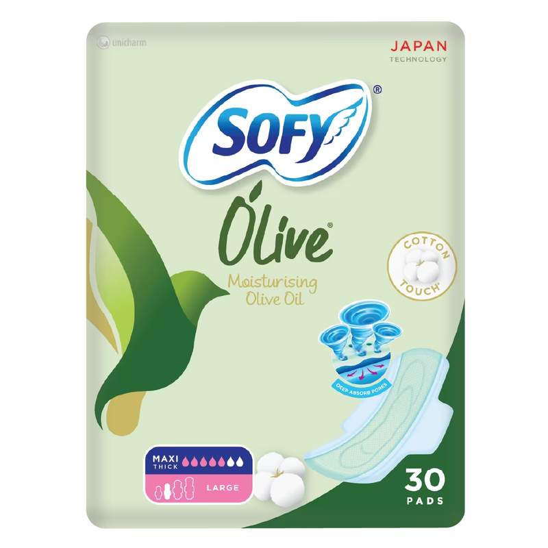 Sofy Olive Oil Maxi Large Pads With Wings 30 Pieces