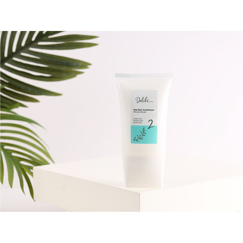 DELILE Oily Hair Conditioner, Woody Musk Scent, Sulfate-Free, Paraben-Free, Silicone-Free, 130 ml