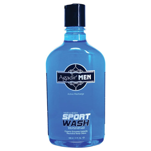 Agadir Men Sport Shampoo & Body Wash Refreshing Cleanse Organic Enzymes 502 ml