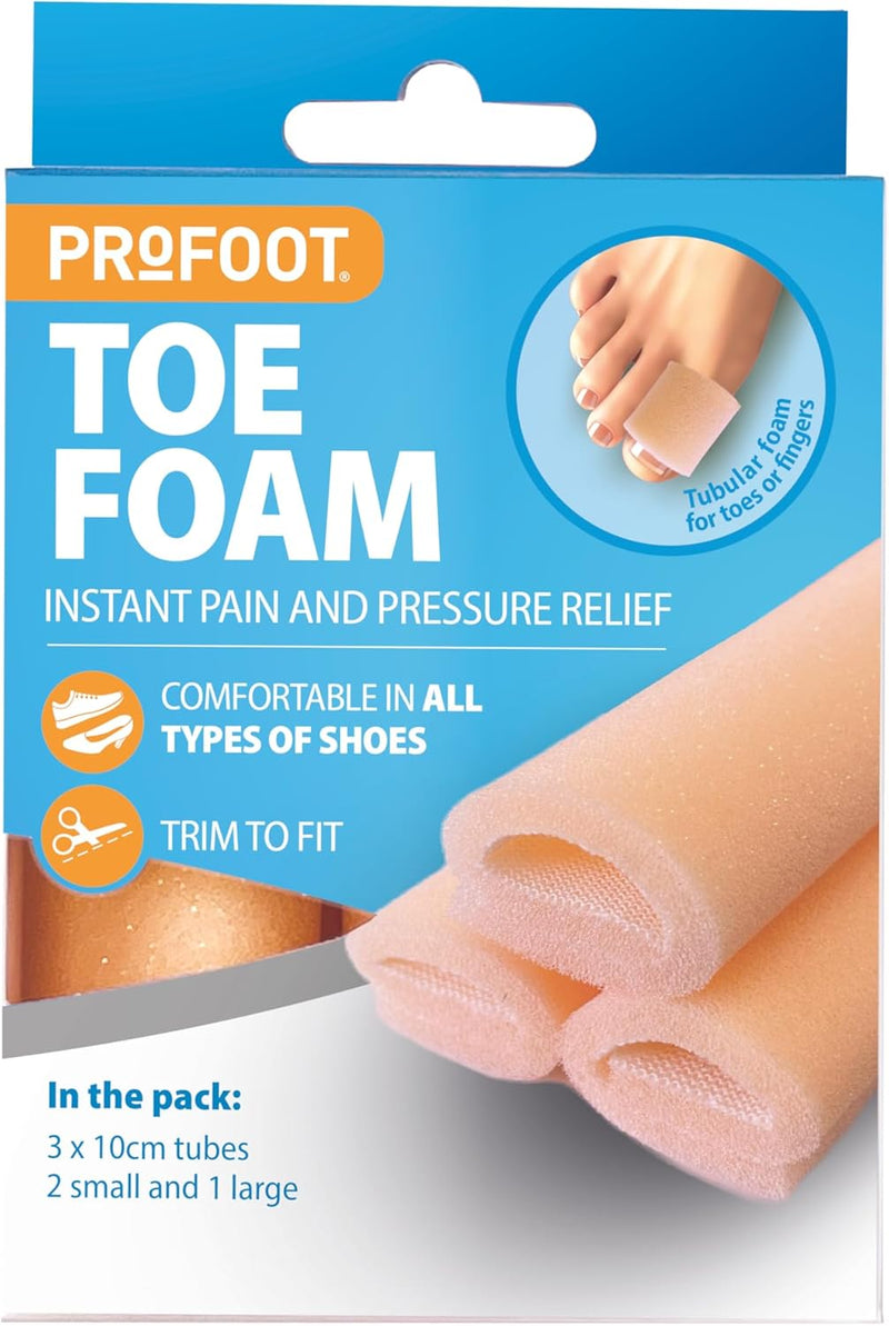 Profoot Toe Foam Cushions, Soft Foam Friction and Pressure Protection, 3 Pieces