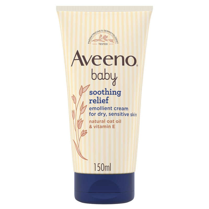 Aveeno Baby Soothing Relief Emollient Cream Oat Oil Vitamin E Unscented 150ml