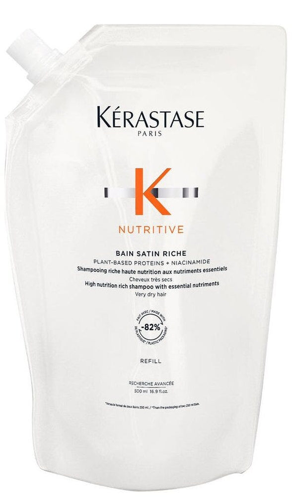 Kerastase Nutritive Bain Satin Riche Shampoo Refill, Nourishing Formula for Very Dry Hair, 500 ml