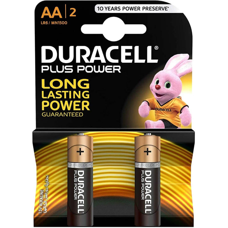 Duracell Plus Power Alkaline AA Batteries, Duralock Technology, 2 Pack