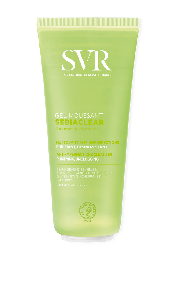 SVR Sebiaclear Purifying Foaming Gel Cleanser Gluconolactone Zinc PCA 200ml