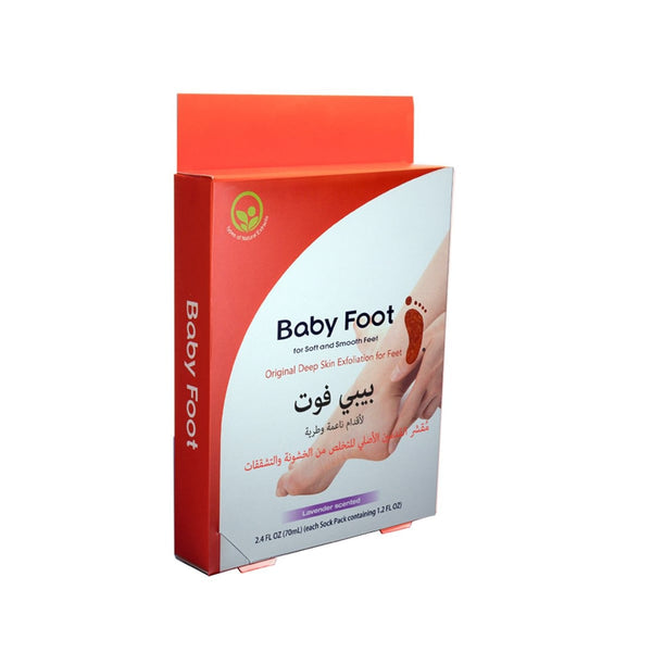 BABY FOOT Exfoliating Foot Peel Socks Pair with AHA, Lavender Scented