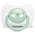 Suavinex Premium Physiological Silicone Soother Flat Symmetrical Teat Whiskers Green 6-18 Months 1 Piece