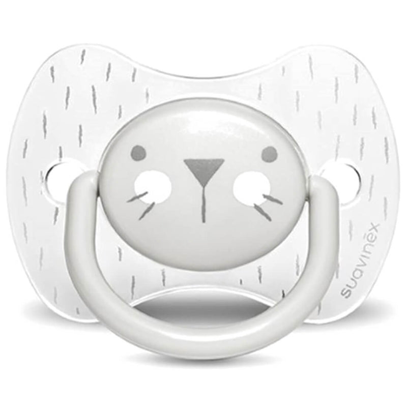 Suavinex Premium Physiological Soother Silicone Symmetrical Teat Whiskers Grey, 6-18 Months, 1 Piece