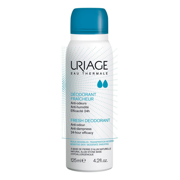 Uriage Fresh Scent Deodorant Spray Alum Stone Alcohol-Free Hypoallergenic