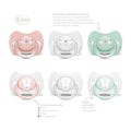 Suavinex Premium Physiological Silicone Soother, Symmetrical Flat Teat, Pink, Suitable from Birth to 6 Months