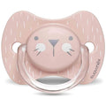 Suavinex Premium Physiological Silicone Soother, Symmetrical Flat Teat, Pink, Suitable from Birth to 6 Months