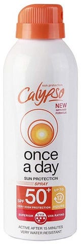 Calypso Once A Day SPF50+ Sun Protection Spray Broad-Spectrum UVA/UVB 150ml