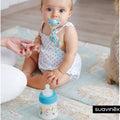 Suavinex Premium Physiological Soother, Silicone, 4-18 Months, Oval Bee Blue with Clip