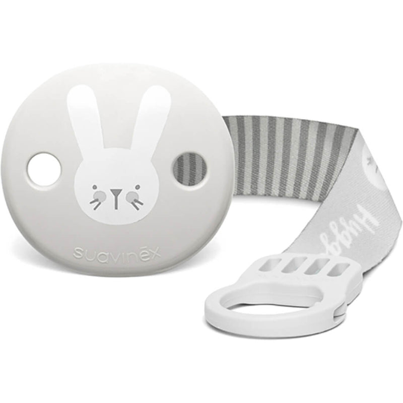 Suavinex Jewel Soother Clip with Ribbon, Grey