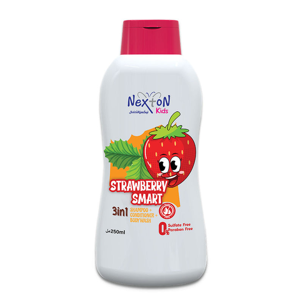 Nexton Kids Strawberry 3-in-1 Shampoo Conditioner Body Wash, 250ml