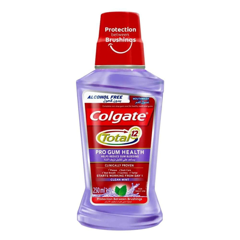 Colgate Total Pro Gum Health Alcohol-Free Mouthwash Fluoride Fresh Mint 250 ml