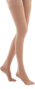 LUXOR Compression Stockings Thigh High Open Toe Beige Size M 810