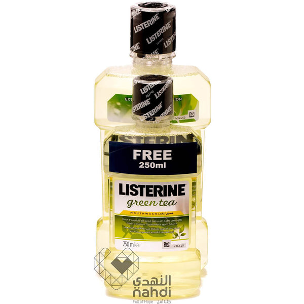 Listerine Green Tea Alcohol-Free Mouthwash Promo Pack, 500 ml + 250 ml