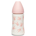 Suavinex Huggy Premium Feeding Bottle Polyamide Slow-Flow Anti-Colic Pink Rabbit 270 ml