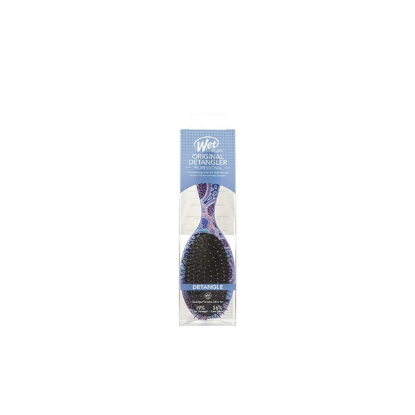 Wet Brush Mini Detangler Hair Brush Ergonomic Grip Flexible Bristles Sky Blue