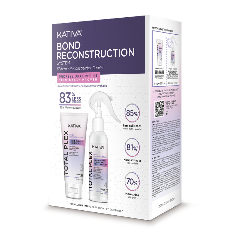 Kativa Total Plex Bond Reconstruction System Kit Cream and Leave-In Treatment 70 ml + 60 ml