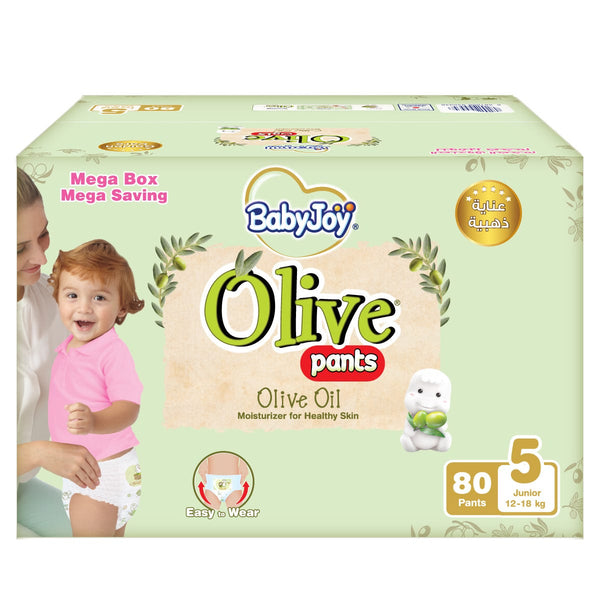 BabyJoy Olive Pants Junior XL Size 5 Mega Box 80 Pieces