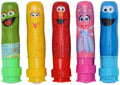 Sesame Street Chalk Holders with Washable Sidewalk Chalk, Refillable, 5-Piece Set