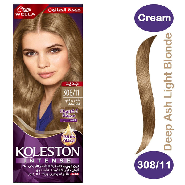 Koleston Hair Colour Cream Kit, Deep Ash Light Blonde 308/11 with Developer