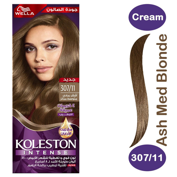 Wella Koleston Color Intense Cream Kit Hair Color Deep Ash Medium Blonde with Developer 307/11