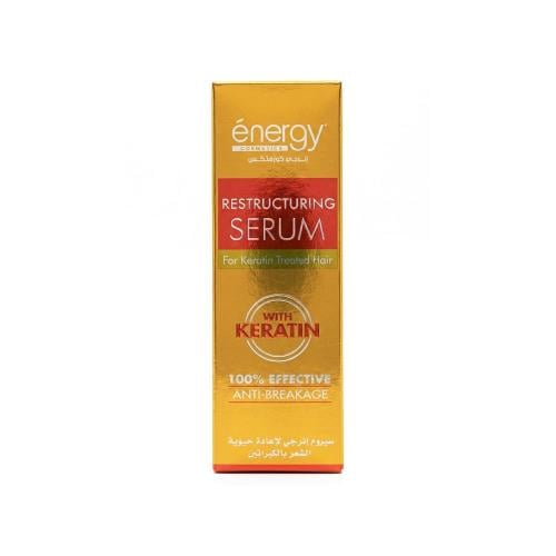 Energy Cosmetics Keratin Hair Restructuring Serum, Smoothing Formula, 60ml