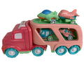 Xin Peng Yu 678A5 Inertia Transport Truck Set, Light and Sound Effects, 4 Sliding Cars