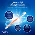 Orex Toothbrush Rounded-Tip Medium Soft Bristles Ergonomic Non-Slip Handle 1 Piece