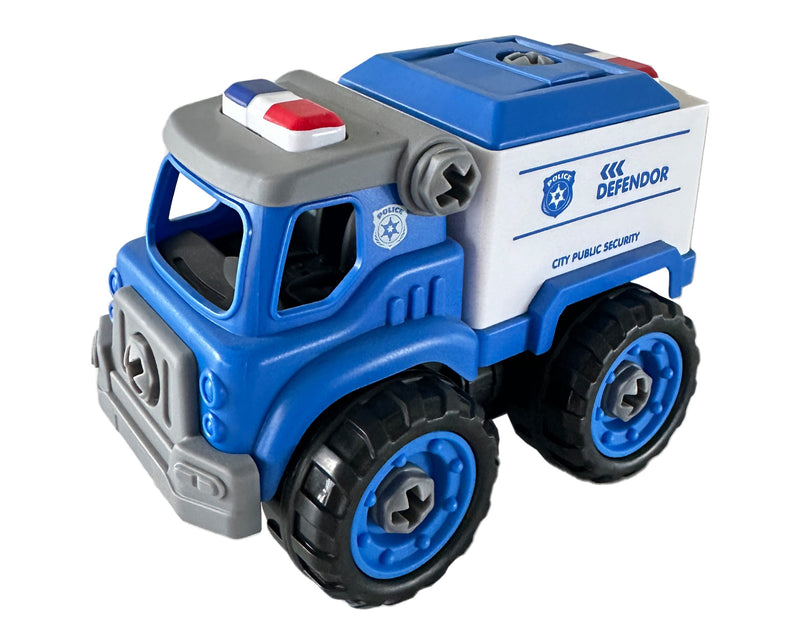 Lei Meng Toys Mini Car DIY Toy Bricks Police Truck, 29 Pieces