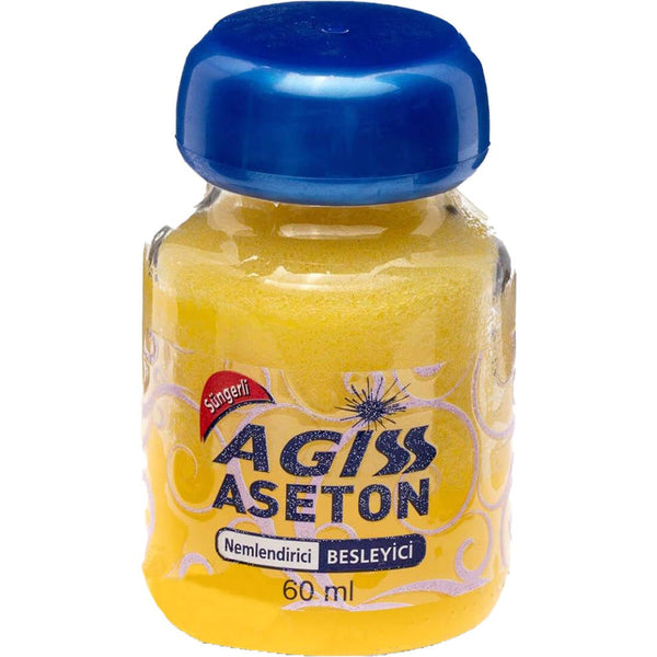 Agiss Nourishing Nail Polish Remover, Acetone-Free Liquid with Sponge, 50 ml