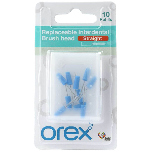 Orex Interdental Brush Head Refills, Straight Bristles, 10 Pieces