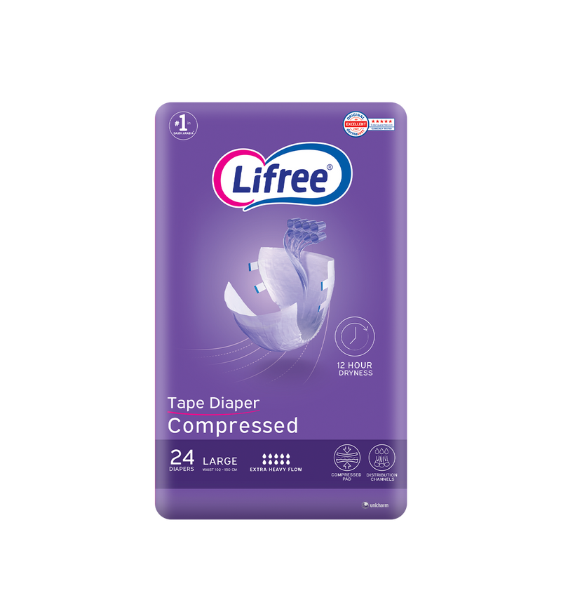 Lifree Adult Tape Diaper Large 24 Diapers