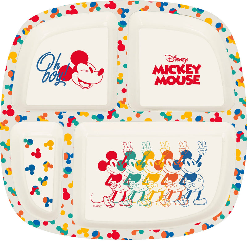 Disney Wood Divided Plate Mickey BPA-Free 230 mm