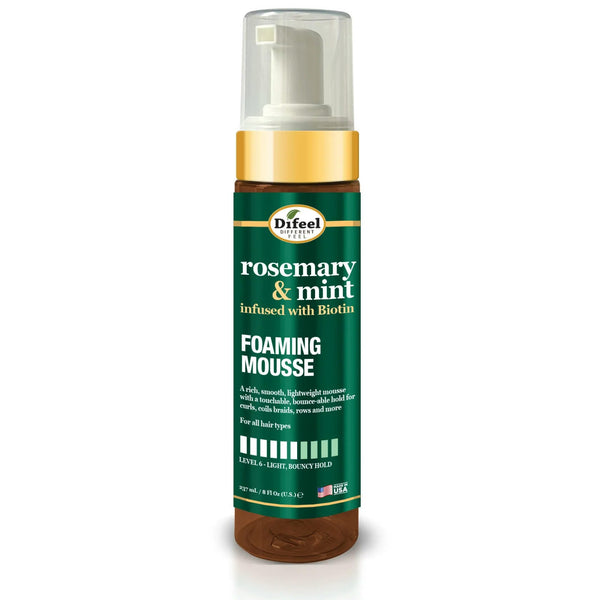 Difeel Rosemary Mint Foaming Mousse Lightweight Hold with Biotin 237ml