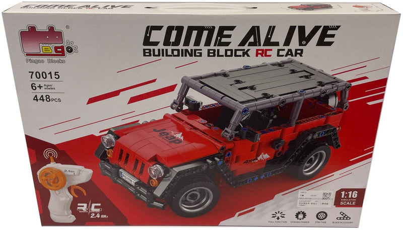 Pingao Come Alive Building Block RC Car Red Adventure Edition 448-Piece Kit