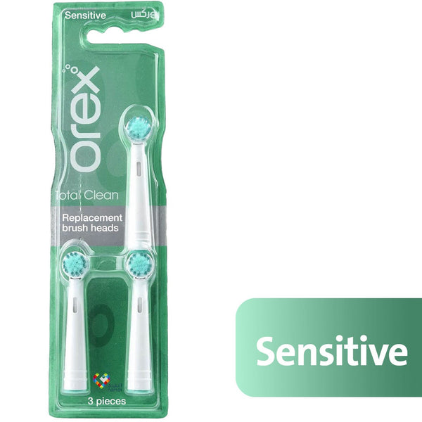 Orex Sensitive Replacement Electric Toothbrush Heads, 3 Pack