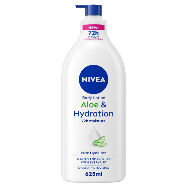 NIVEA Aloe & Hydration Body Lotion, Pure Hyaluron, Normal to Dry Skin, 625ml