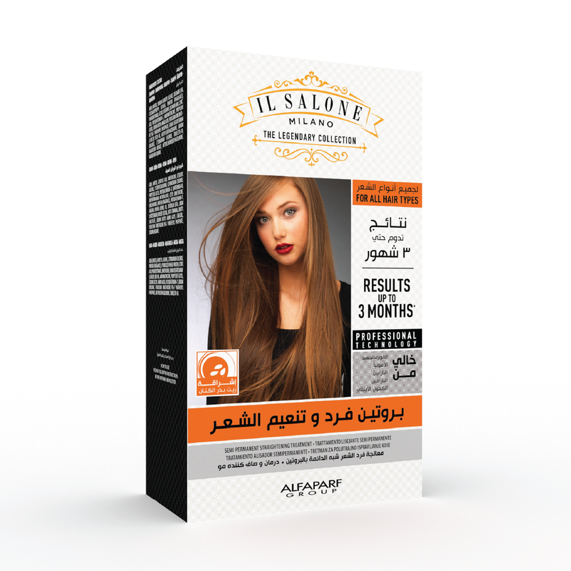 Il Salone Protein Straightening Kit with Linseed Oil, Normal Hair, 3-Step Cream Treatment