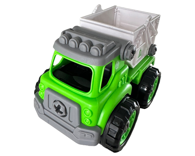 Lei Meng Toys Mini Car DIY Toy Bricks Garbage Truck Building Set, 25 Pieces, Ages 6+