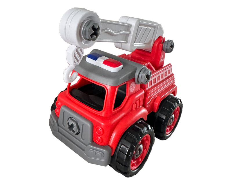 Lei Meng Toys Mini Car DIY Toy Bricks Fire Rescue Truck, 28 Pieces, Ages 6+