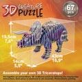 Educa Borras Triceratops 3D Creature Puzzle 67 Pieces