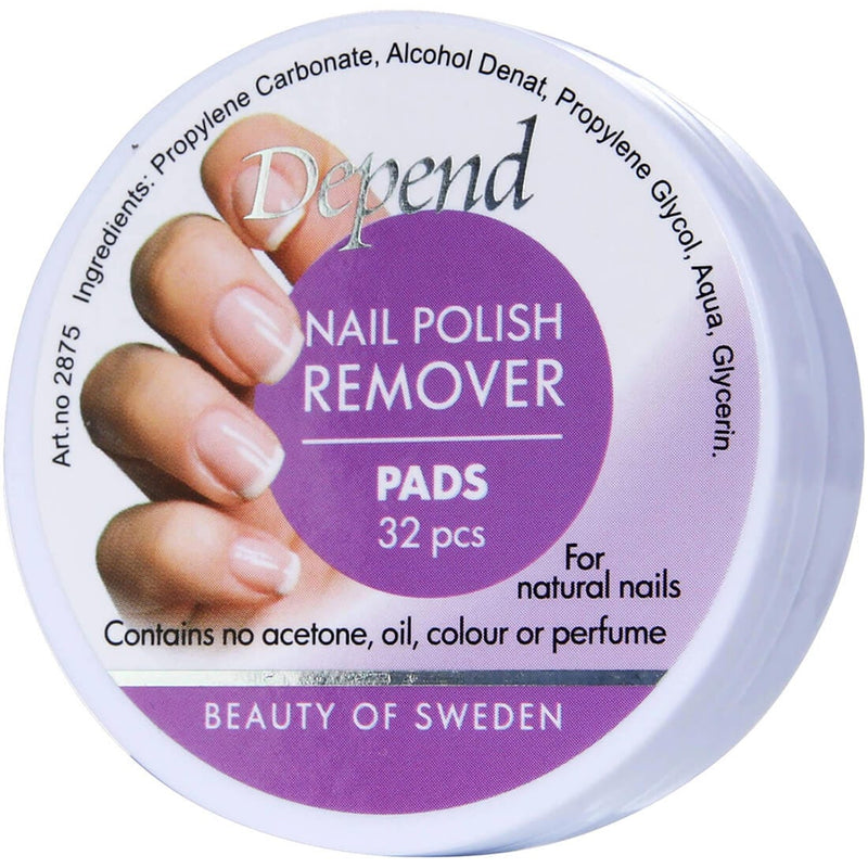 Depend Nail Polish Remover Pads Acetone-Free for Natural Nails 100 ml